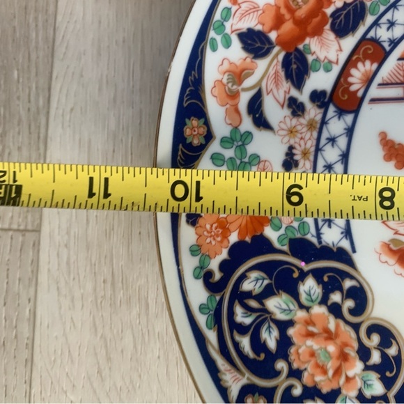 Elegant Orange‎ and Blue Chinese  Dinnerware Set of 3 chinoiserie plates home - Picture 8 of 11